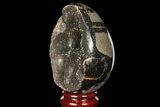 Septarian Dragon Egg Geode - Black Crystals #98833-1